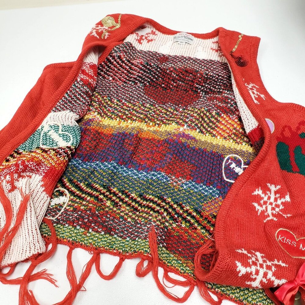 Poof Womens Christmas Holiday Sweater Vest - Picture 4 of 11